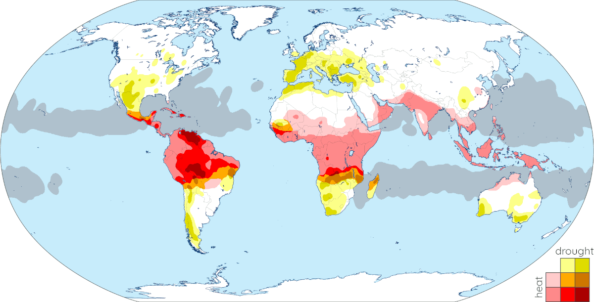 drought, heat, and cyclones at 2°C of average global warming